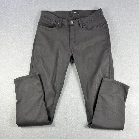 DUER N2X Slim Fit Pants Mens 33x30 Charcoal Grey Performance Stretch 5-Pocket - Picture 2 of 8